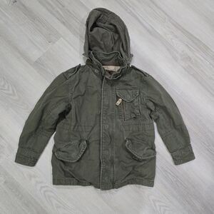 Gap Kids Military Utility Full Zip Olive Green Jacket Size S